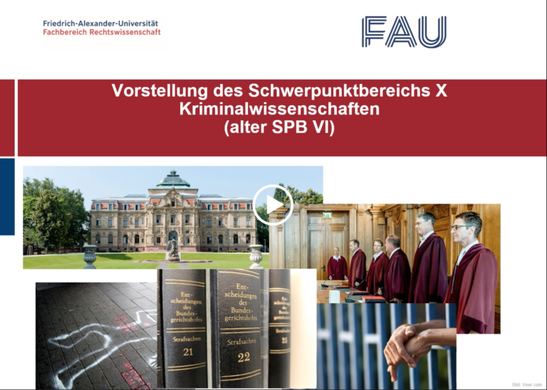 Vorstellung des neuen Schwerpunktbereichs 10 (Kriminalwissenschaften)